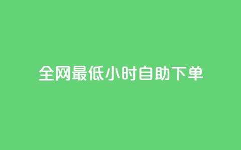 全网最低24小时自助下单 - 最低价格24小时内自助下单，全网限时特惠专享~ 第1张