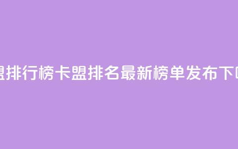 卡盟排行榜(卡盟排名最新榜单发布) 第1张 卡盟排行榜(卡盟排名最新榜单发布) 第1张