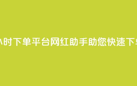 24小时下单平台：网红助手助您快速下单  第1张